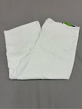 Rekucci Comfort Stretch Rayon/Nylon/Spandex White Pull-On Capri Pants Size 14